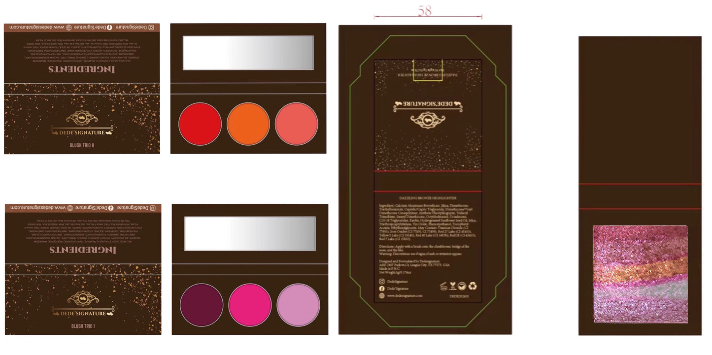 ‘BLUSH & GLOW’ - 2 BLUSH PALETTES + BRONZE HIGHLIGHTER