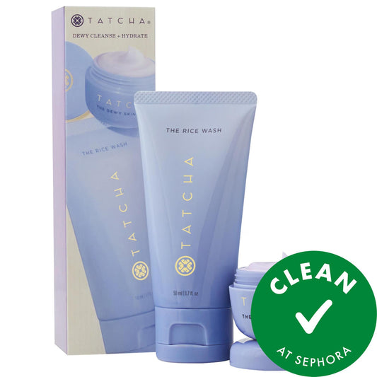 Dewy Skincare Duo by Dewy - Travel-Friendly Hydrating Cleanse & Moisturize Set for Dry, Dull Skin - Cruelty-Free, Clean Beauty Products